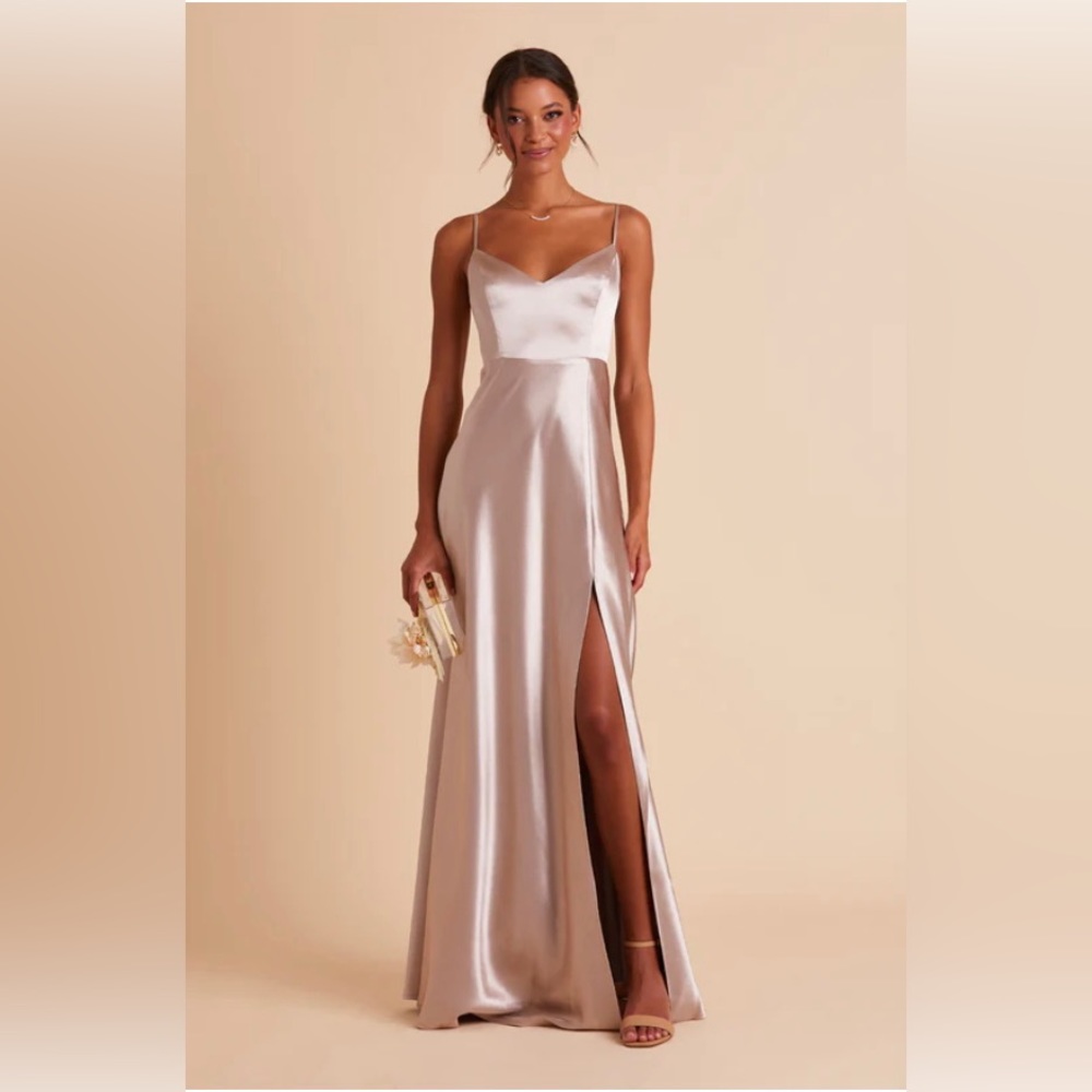 Birdy Grey Jay Dress in Shiny Satin Taupe - ALTERED TO SIZE 0/XXS